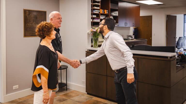 Michael greeting the Murphys